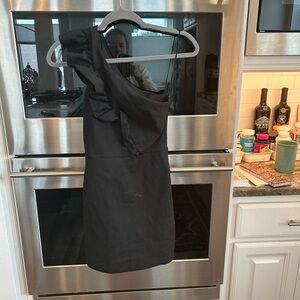 Zara Black One Shoulder Dress, XS, a few stains, see photos